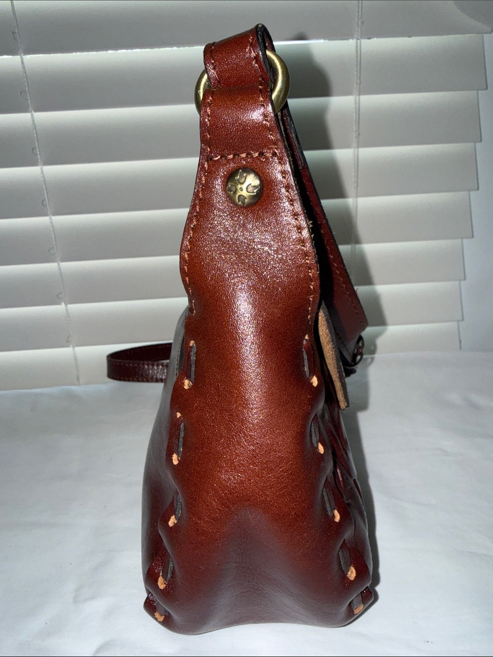 NWT Patricia Nash Lucia Tooled Brown Wine Leather Crossbody Bag - Picture 6 of 13